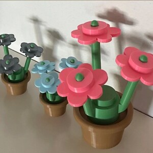 3D Printed Building Block Flowers: Mix & Match Colors bild 8