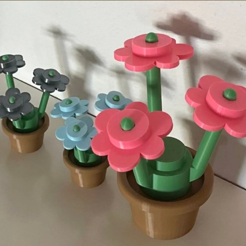 3D Printed Building Block Flowers: Mix & Match Colors bild 8