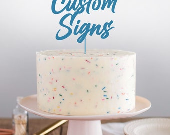 Letrero con nombre personalizado y adorno para tarta / Impreso en 3D