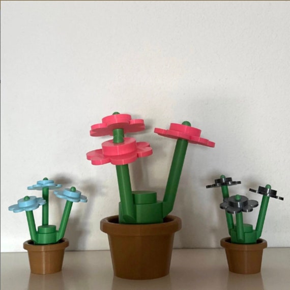 3D Printed Building Block Flowers: Mix & Match Colors