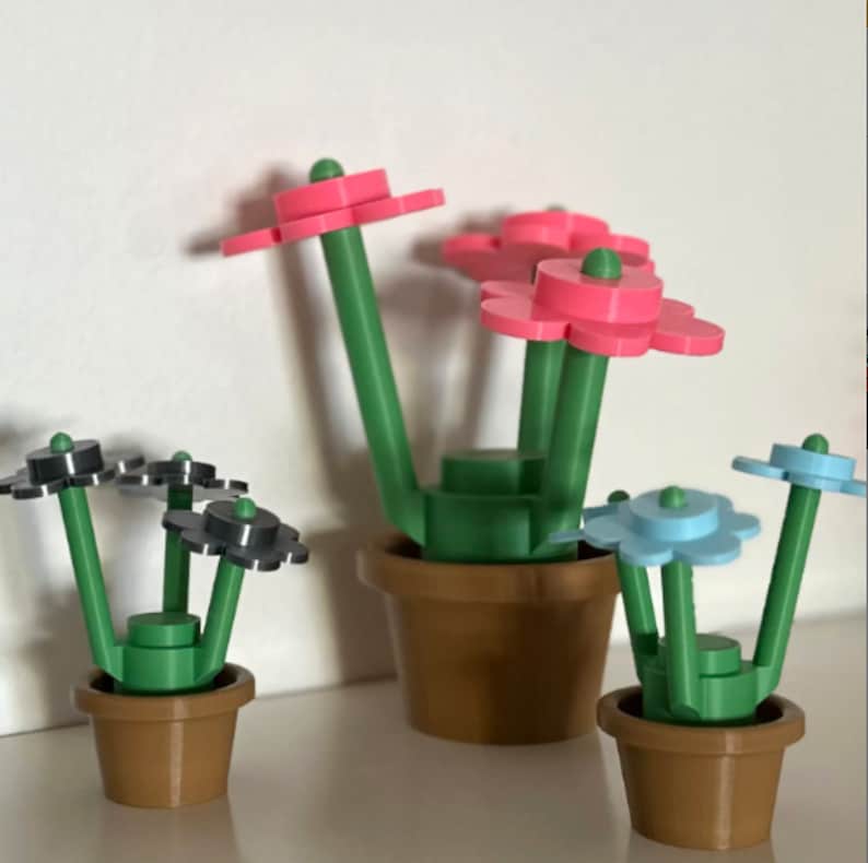 3D Printed Building Block Flowers: Mix & Match Colors bild 6