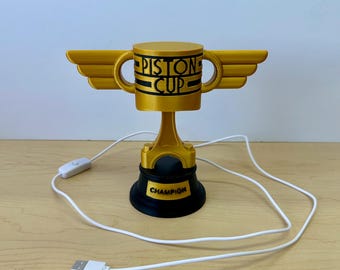 Personalized Piston Cup Name Trophy Lamp | 3D Printed