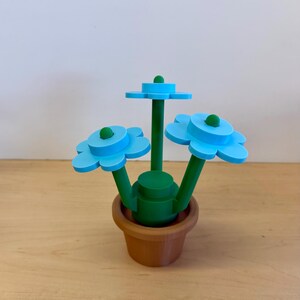 3D Printed Building Block Flowers: Mix & Match Colors Turquoise