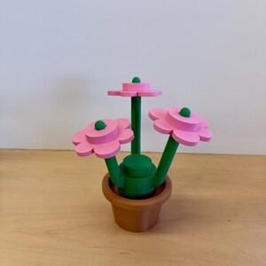 3D Printed Building Block Flowers: Mix & Match Colors Pink