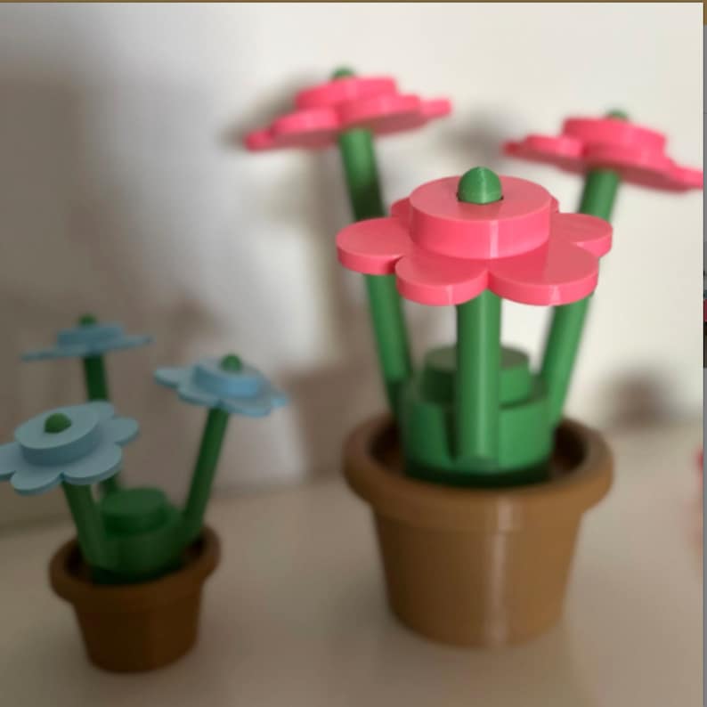 3D Printed Building Block Flowers: Mix & Match Colors bild 7