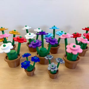 3D Printed Building Block Flowers: Mix & Match Colors bild 1