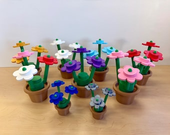 3D Printed Building Block Flowers: Mix & Match Colors