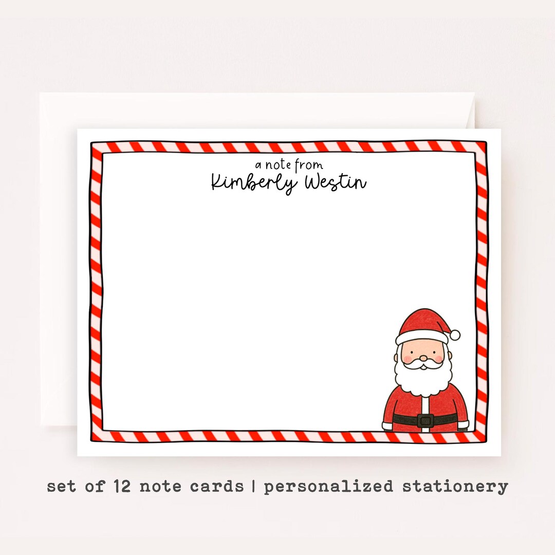 Personalized Santa Stationery • Christmas Santa Notecard Set • Custom ...