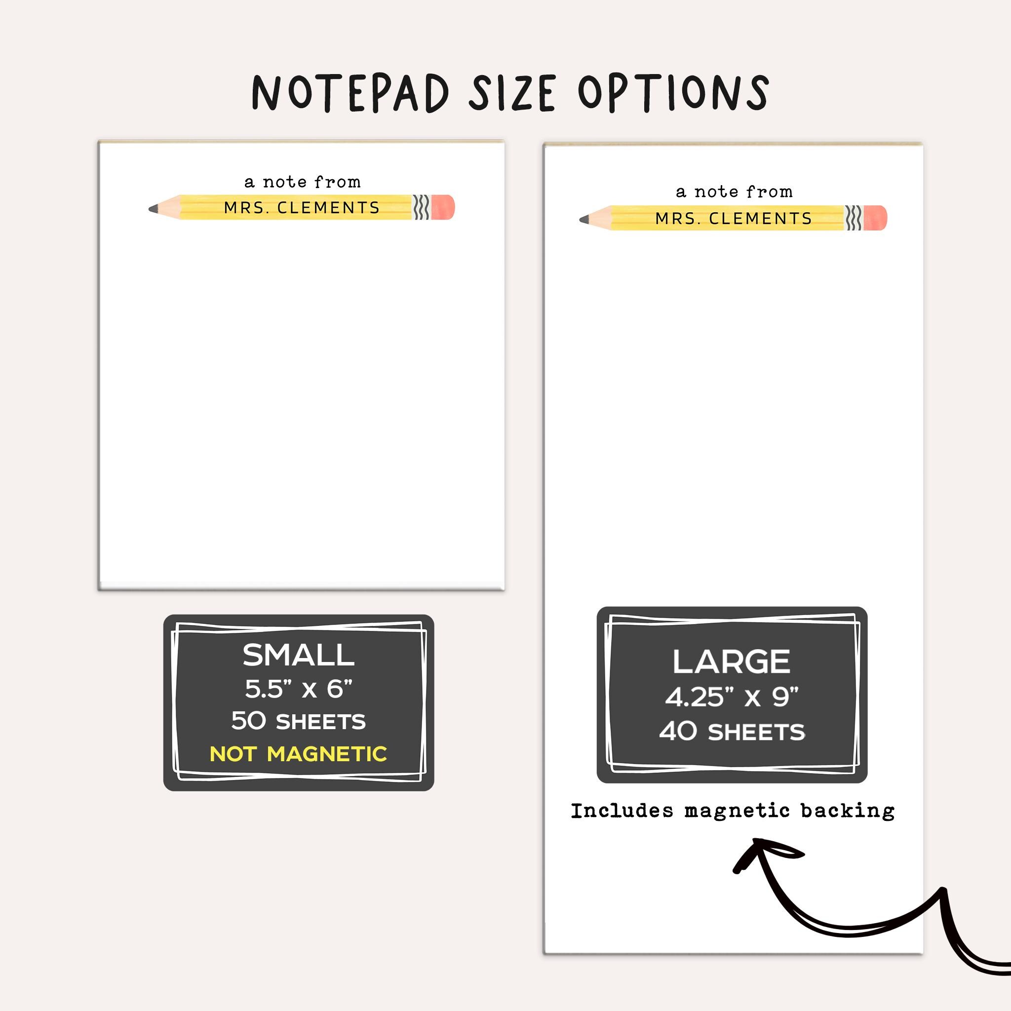 Personalized Teacher Notepad • Custom Pencil Notepad • Cute Teacher ...