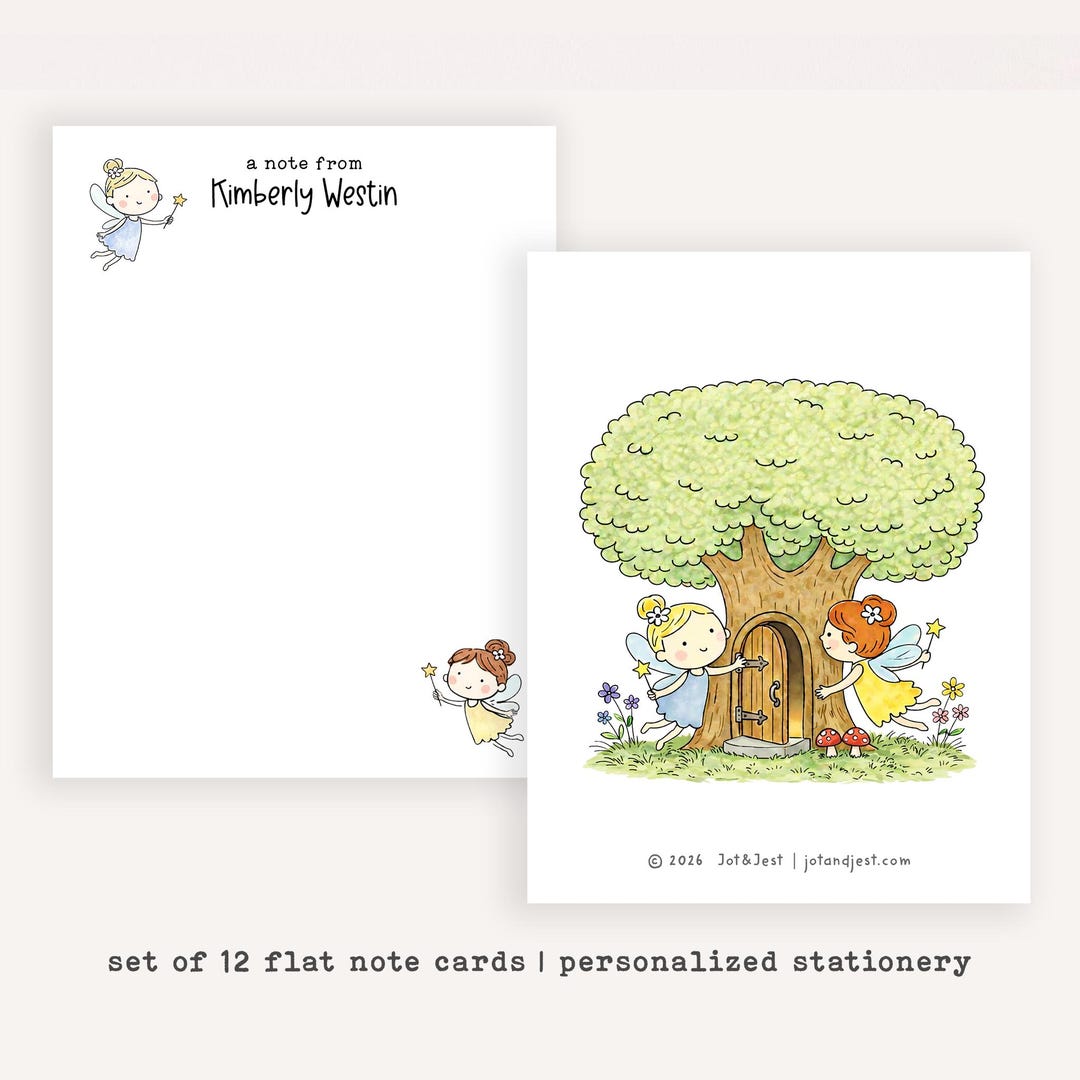 Personalized Fairy Flat Note Cards • Custom Fairy Stationery ...