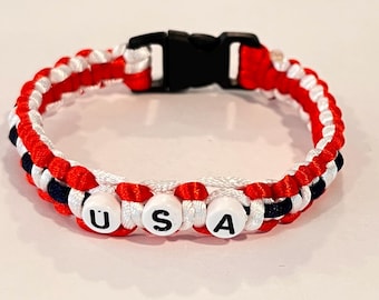United States Flag Color Macrame