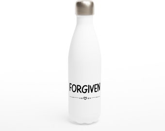 Forgiven | 17oz Stainless Steel Vacuum Flask | Christian Water Bottle | Religious Faith Gifts for her