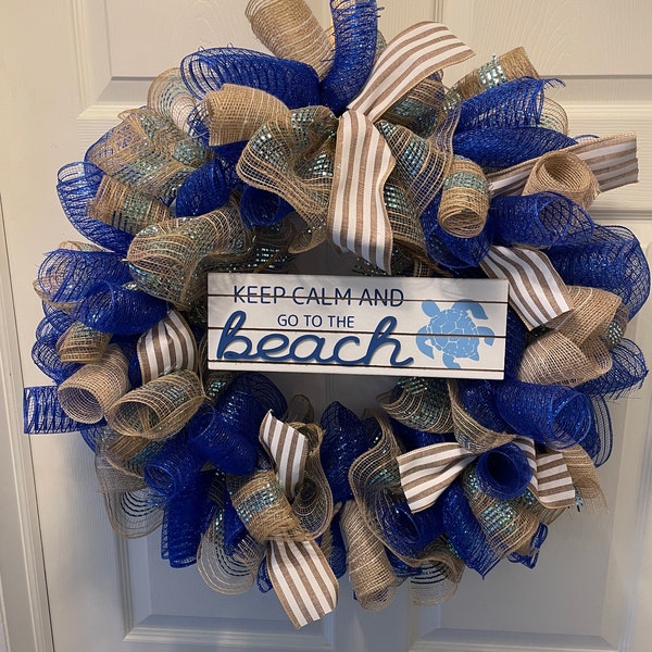 Beach Wreath Sign Etsy