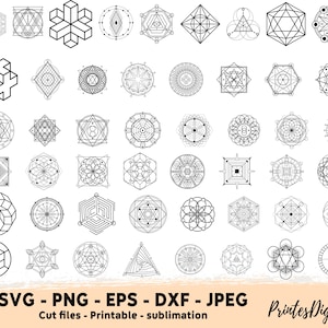 116 Sacred Geometry Svg, Sacred Geometry png, Sacred Geometry Clipart, Shape Svg Png, Geometric SVG, Minimalistic svg png, mandala svg png image 2