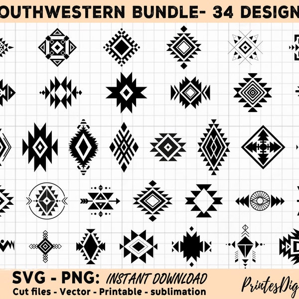 Southwestern Elements Svg Png, Aztec Svg Png Bundle, Southwest Ornament Svg, Aztec Elements Svg, Navajo Svg, Native American Svg, Tribal Svg