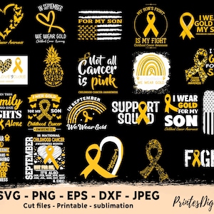 21 Childhood Cancer Svg Png, In September we Wear Gold Png SVG, Childhood Cancer Awareness Png Svg, Childhood cancer Gold Ribbon svg png