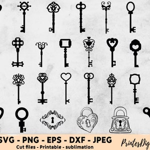 29 keys SVG, keys png, Key Svg, Key Png, Vintage Key, Lock Svg, keys Clipart, Lock And Key SVG, Magic Key, Key Vector, Key Silhouette Cricut