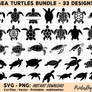 40 Sea Turtle Svg Bundle , Sea Turtle Svg, Sea Turtle Png, Tortoise Svg ...