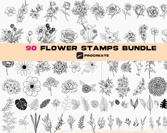 Botanical Procreate, Flowers Procreate brushes, Rose Procreate brushes, Leaf Procreate,Procreate Flower Stamps,Floral Procreate, Procreate