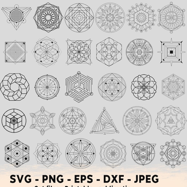 116 Święta Geometria SVG, Święta Geometria PNG, Święta Geometria Clipart, Kształt SVG PNG, Geometryczne SVG, Minimalistyczne SVG PNG, Mandala SVG PNG