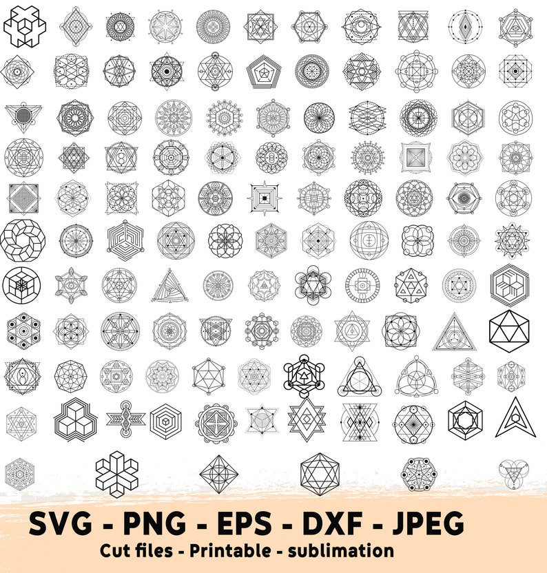 116 Sacred Geometry Svg, Sacred Geometry png, Sacred Geometry Clipart, Shape Svg Png, Geometric SVG, Minimalistic svg png, mandala svg png image 5