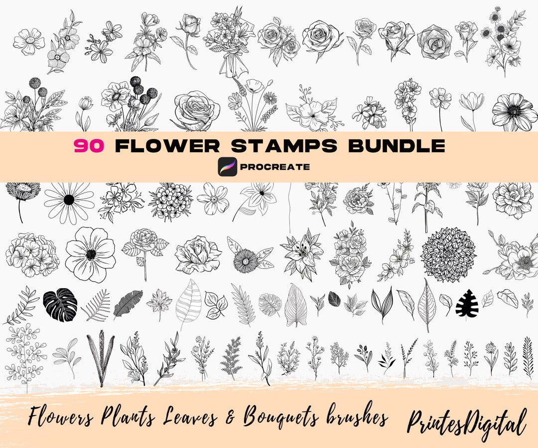 Botanical Procreate, Flowers Procreate Brushes, Rose Procreate Brushes ...