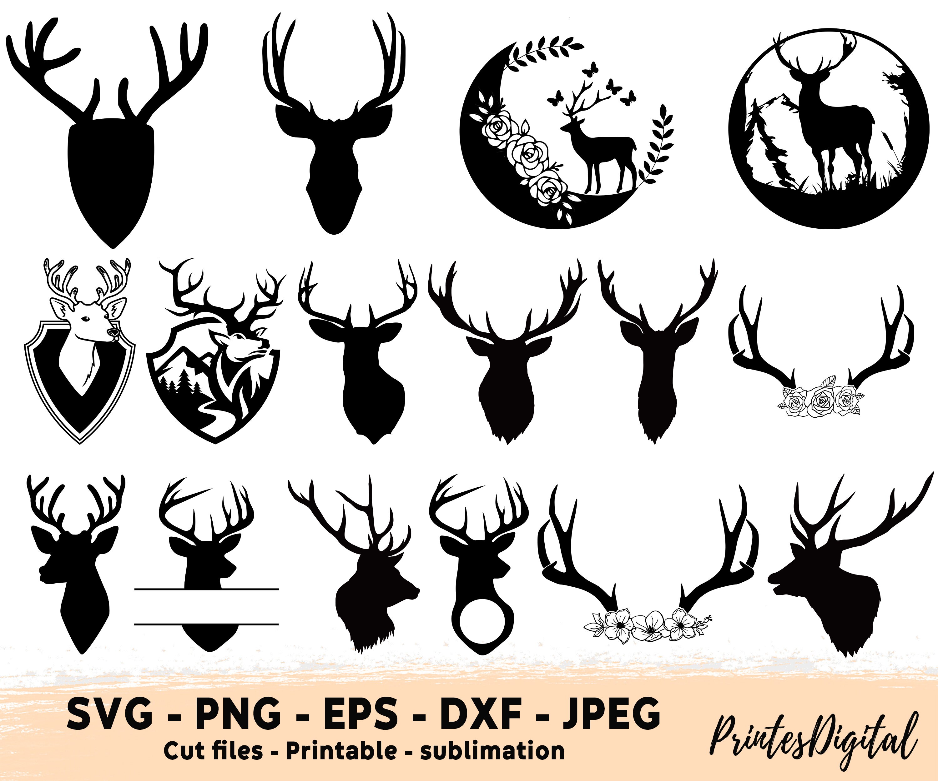 80 Deer Svg, Deer Png, Deer Antlers Svg, Deer Hunting Svg, Deer ...