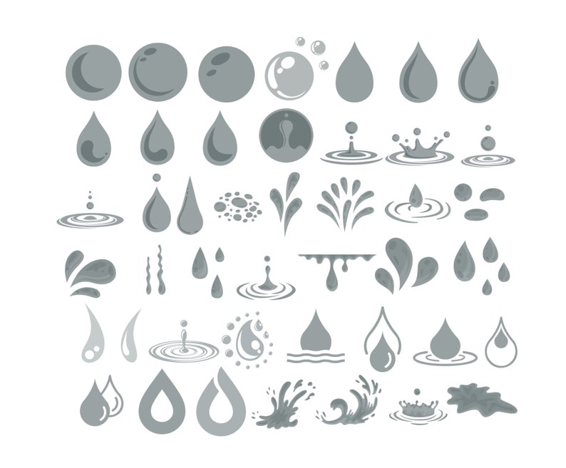 44 Water Procreate Brushes Water Procreate Stamps Droplet Etsy