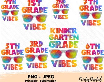 Cool Back to school sunglasses vibes png, kindergarten vibes sunglasses png, grade vibes sunglasses png, cool school grade vibes sublimation