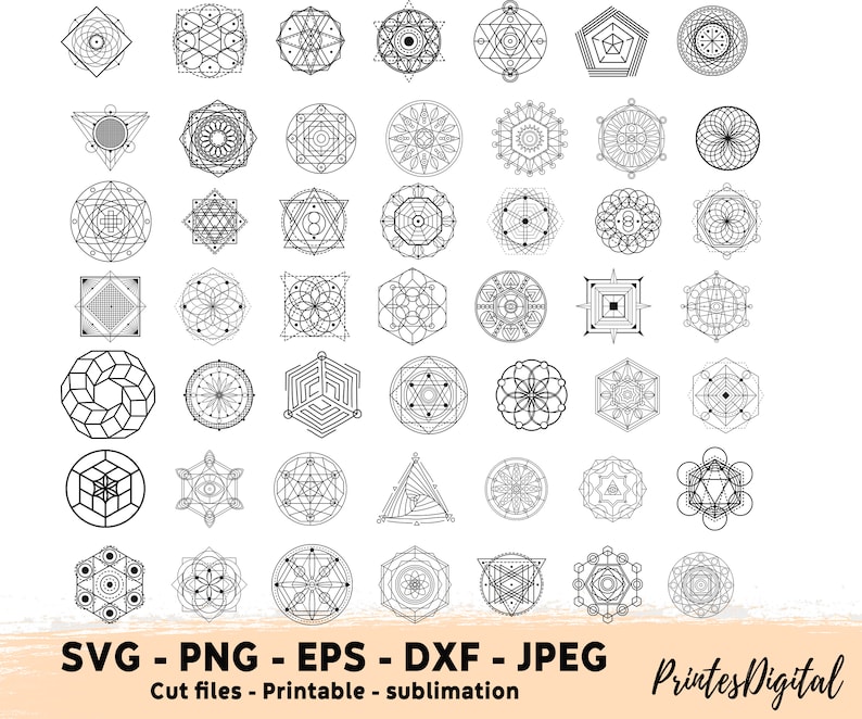 116 Sacred Geometry Svg, Sacred Geometry png, Sacred Geometry Clipart, Shape Svg Png, Geometric SVG, Minimalistic svg png, mandala svg png image 3