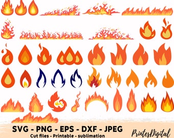 40 Fire SVG Bundle Png, Fire Svg, Fire Png, Flame Svg, Flame Wall Png, Fire Clipart, Fire Wall Svg, Flames Fire Cricut Cut Files Silhouette