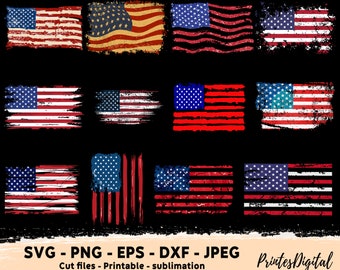 12 Distressed American flag svg png, Grunge american flag svg png, Distressed US flag svg png, Retro Vintage US flag svg png, distressed usa