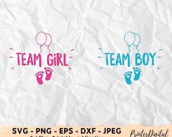 Team Boy Team girl Svg Png, Gender Reveal Svg png, Pregnancy Svg png, Baby Announcement svg, Baby svg, Team Boy svg png, Team girl svg png