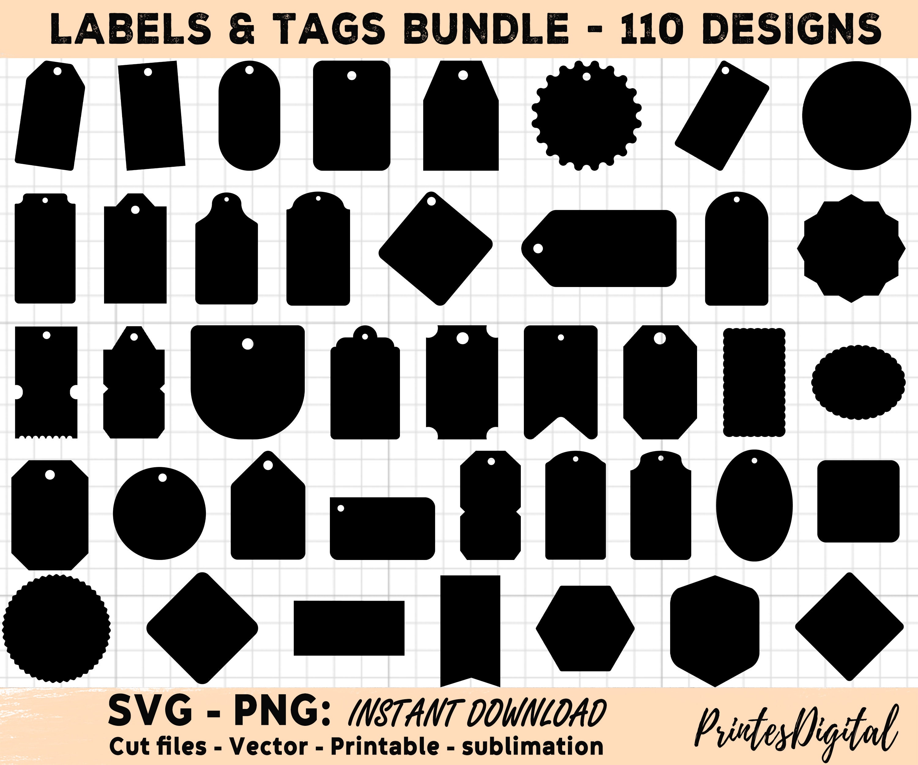 110 TAGS and LABELS Svg Png Bundle; Tag Svg, Label Svg