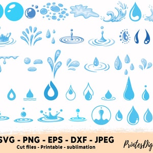 44 Water Droplet png Svg bundle, Water drop Svg, Water splash svg, bubbles svg, Tear Drop svg, Raindrop svg, Rain svg, Splash svg, Water svg