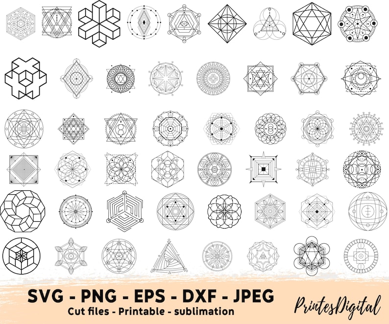 116 Sacred Geometry Svg, Sacred Geometry png, Sacred Geometry Clipart, Shape Svg Png, Geometric SVG, Minimalistic svg png, mandala svg png image 2