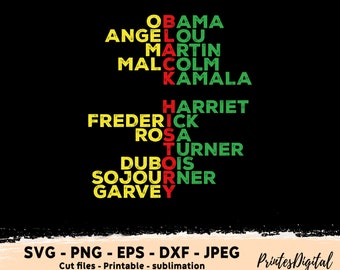 Black History names Svg Png, Black History Names Svg, Black History Names PNg, Black History Svg Png, Black history Cricut sublimation