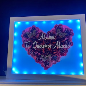 Personalized Heart Flower Box | Rose Shadow Box | Customized Gift for Birthdays, Anniversary, Valentine&#39;s Day, Mother&#39;s Day, Romance, Love