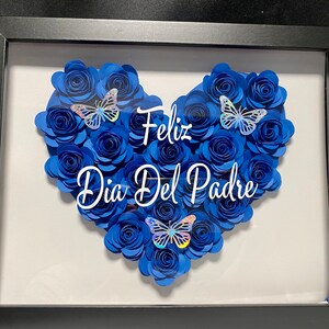 Personalized Heart Flower Box | Rose Shadow Box | Customized Gift for Birthdays, Anniversary, Valentine&#39;s Day, Father&#39;s Day, Romance, Love