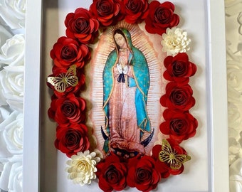 Holz-Gebetsbox Virgen De Guadalupe – Handgefertigt In Mexiko – Für Rosenkranz & Schmuck – Mit Samtfutter