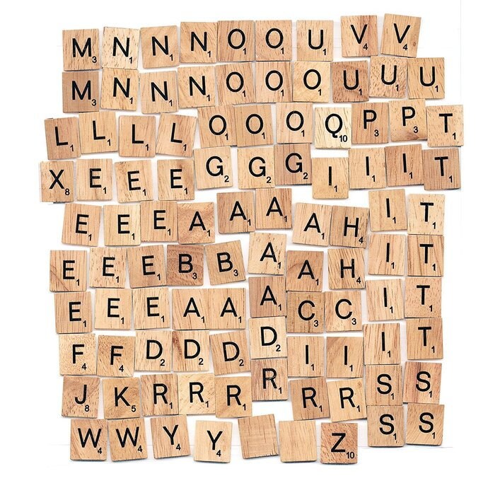 A-Z PINK Plastic Authentic Scrabble Tiles Letters Individual Letter Tile Craft 