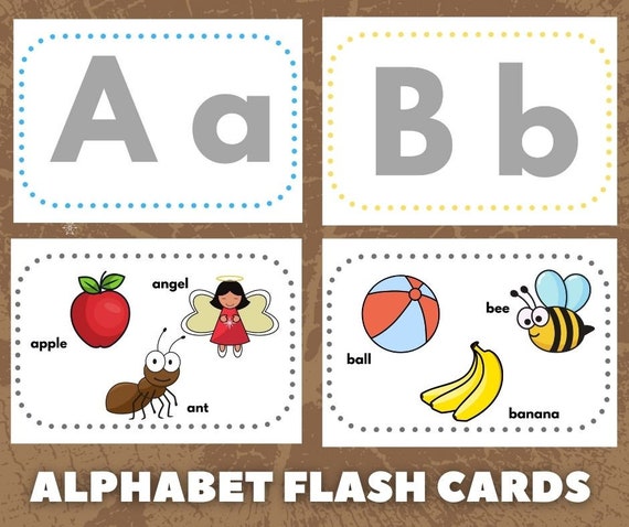 Alphabet Flashcards Printable ABC Printable Flashcards | Etsy