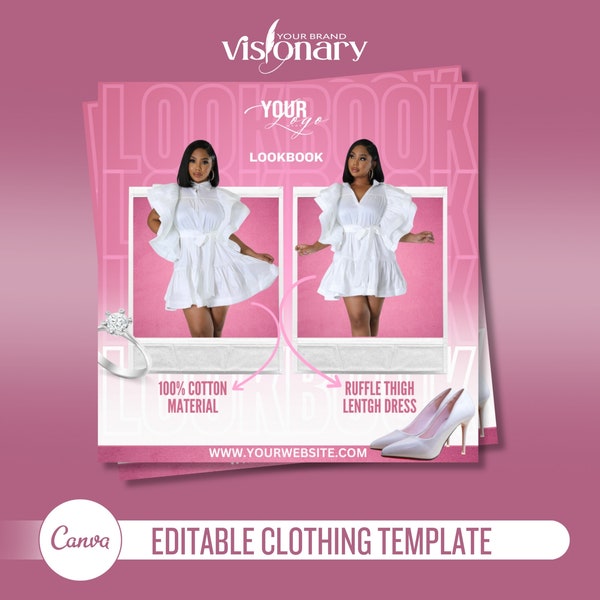 Lookbook Instagram Post, Lookbook Template, Kleidung Boutique Template, Instagram Template, Website Template für Bekleidungsboutique