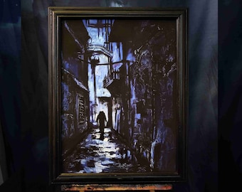 Gothic oddity gift. Horror wall art print. Spooky macabre dark painting print. Satanism occult artwork.