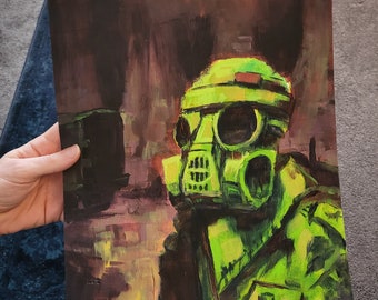 Camp Spot. PRINTED artwork. Punk oil painting art print.