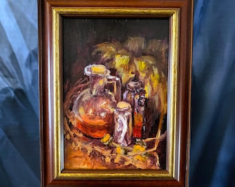 Oddity halloween gift. Vials. Gothic occult art, dark witch horror painting. Satanism, pagan artwork goblincore voodoo.