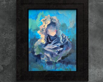 Watersong. PRINTED artwork. Dreamy painting print.