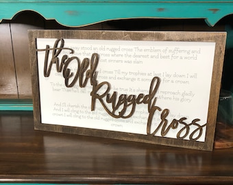 The Old Rugged Cross Digital File, SVG File, Glowforge File, Glowforge tested, Hymn Sign, Wooden Decor, DIY