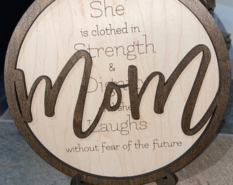 Mom Sign, Mother's Day Gift, SVG FILE, Digital product, Glowforge tested, Proverbs 31, Bible Verse Gift