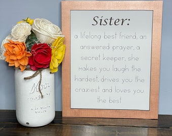 Sister, Lifelong Friend, SVG, Glowforge Ready, Digital File, Sister Poem, Sister Decor